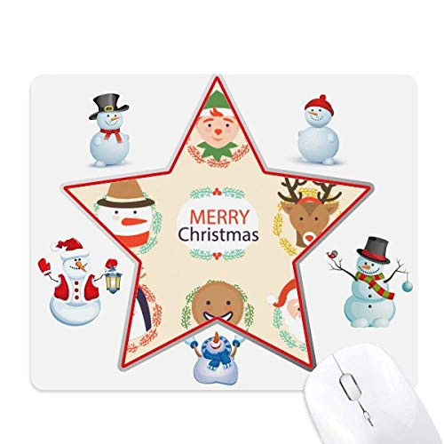 Circle Merry mas Snowman Festival mas Snowman Family Star Mouse Pad