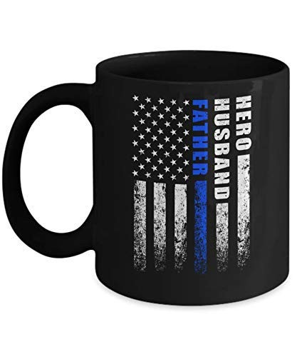 Police Thin Blue Line Husband Daddy Hero Fathers Day Coffee Mug 11OZ Coffee Mug