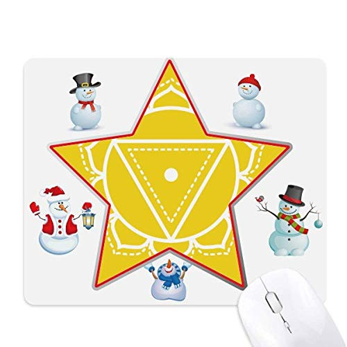 Totem Pattern Triangle Flower mas Snowman Family Star Mouse Pad