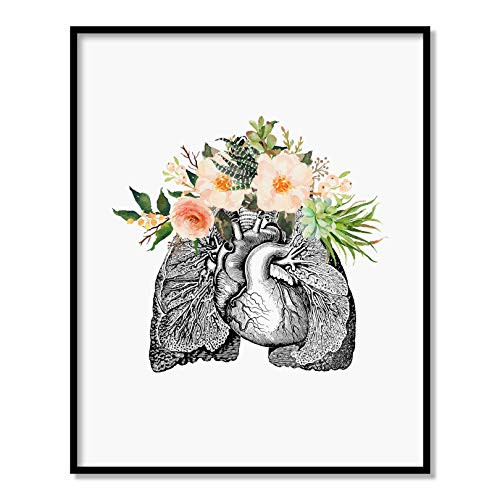 Lung Art Anatomy Art Print Flower Anatomy Print Medical Art Print Doctor Gift Doctor Office Decor Unframed 8x10 inch