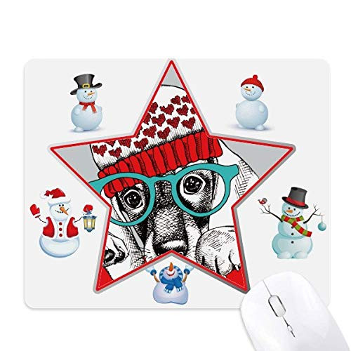 Dog Clothes Lovely Watercolor Illustration mas Snowman Family Star Mouse Pad