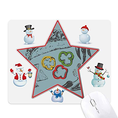 Chilli Circle Pepper Foods mas Snowman Family Star Mouse Pad