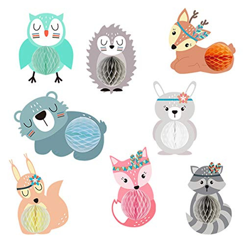 VIVID TREE 8 Pcs Woodland Animals Honeycomb Centerpieces Woodland Creature Table Decorations for Woodland Baby Shower Birthday Party Decorations VIVID TREE 8 Pcs Woodland Animals Honeycomb Centerpieces Woodland Creature Table Decorations for Woodland Baby Shower Birthday Party Decorations