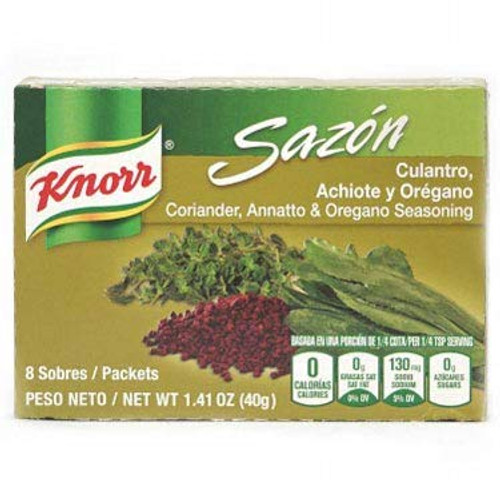 Knorr Sazon Seasoning Coriander Annatto and Oregano 1.4 oz 8 ct Knorr Sazon Seasoning Coriander Annatto and Oregano 1.4 oz 8 ct