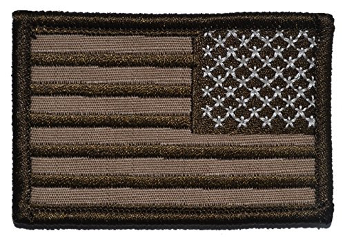 Coyote Brown USA Flag 2x3 Patch - Reverse