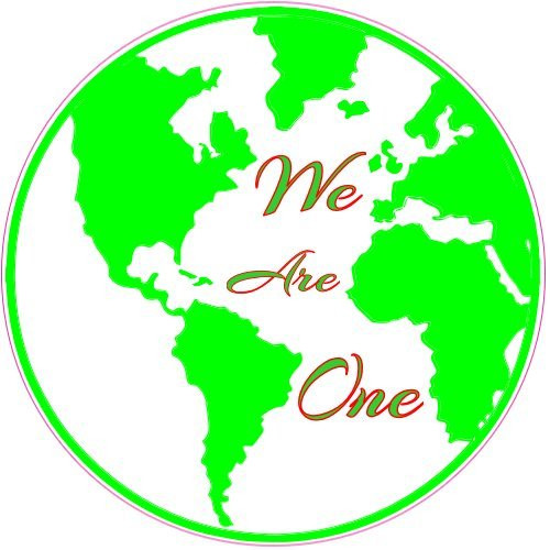 U.S. Custom Stickers We Are One World Peace Circle Decal 7 inch