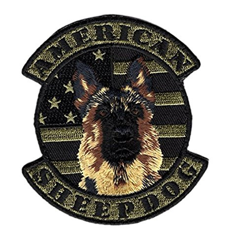 Camo American Sheepdog USA Flag Police K9 Hook Patch