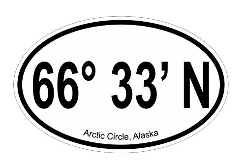 Slap-Art Arctic Circle Alaska Oval Vinyl Decal Sticker