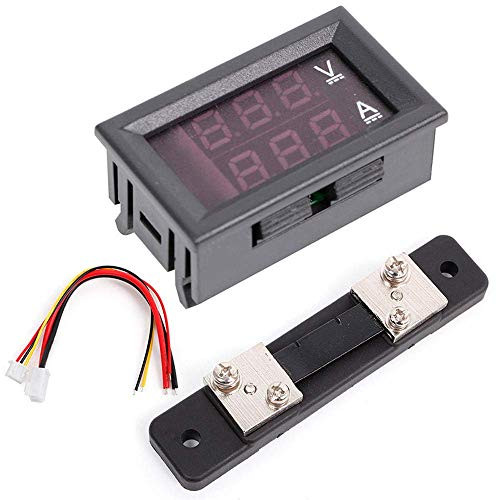 WINGONEER 0.56 inch Blue Red Dual LED Display Mini Digital Voltmeter Ammeter DC 100V 50A Panel Amp Voltage Current Meter Tester