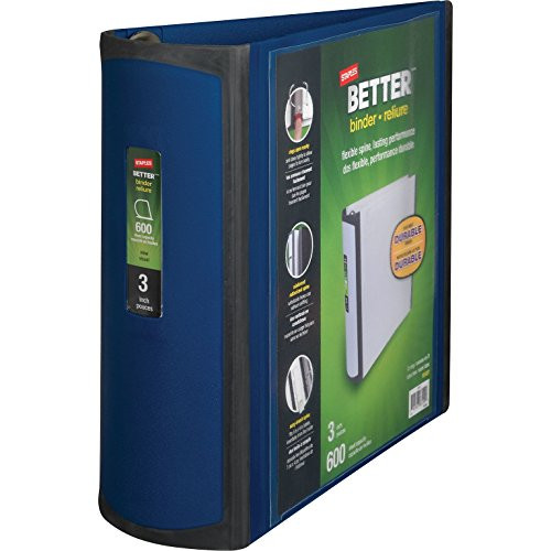 Staples Better 3-Inch D 3-Ring View Binder, Blue (15127-CC)