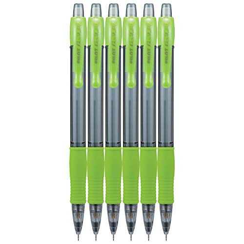 Pilot G2 Mechanical Pencil Fine Point 0.7mm 2 HB Lime Green Grip 6 Count