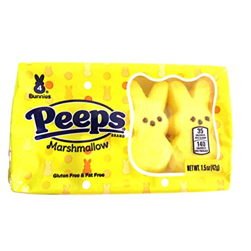 Peep -1 bag- Easter Marshmallow Bunny Candy - 4 Bunnies per Bag - Gluten  and  Fat Free - 1.5 oz / 42 g
