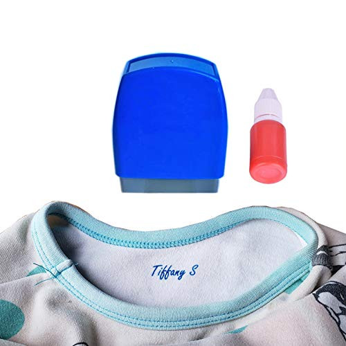Custom Name Stamp School Uniform Clothing Fabric Textile Mark Stamper Personalised Self Inking Kid Kindergarten. Black/Blue/Red.