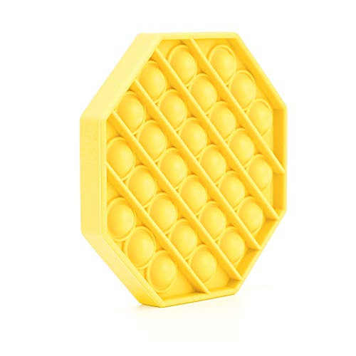 DOUBMEEK Push pop pop Bubble Sensory Fidget ToyAutism Special Needs Stress Reliever Silicone Stress Reliever ToySqueeze Sensory Toy?Color?Yellow?
