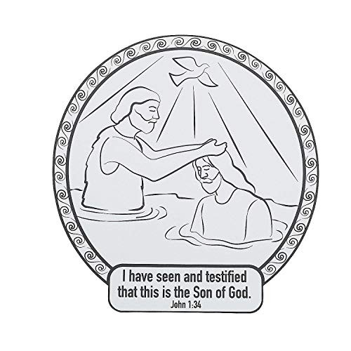 Color Your Own Baptism of Jesus Sign Magnet Craft Kit - Crafts for Kids and Fun Home Activities