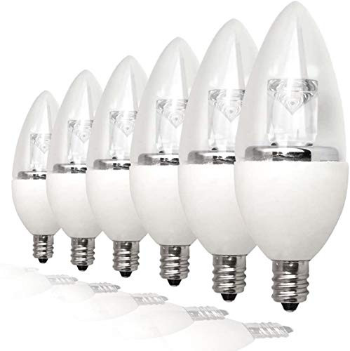 TCP 15W Equivalent LED Decorative Torpedo Candelabra Base Light Bulbs Non-Dimmable Daylight -6 Pack-