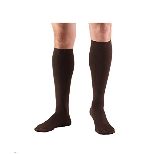 Truform Compression Socks 8-15 mmHg Mens Dress Socks Knee High Over Calf Length Brown X-Large -8-15 mmHg-