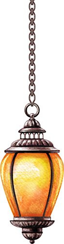 Beautiful Vintage Hanging Moroccan Lamp Cartoon Sketch Vinyl Sticker -4 inch Tall Yellow-