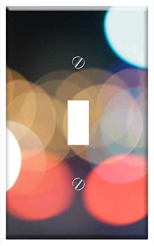 Switch Plate Single Toggle - Texture Focus City Lights Color Effect Circle