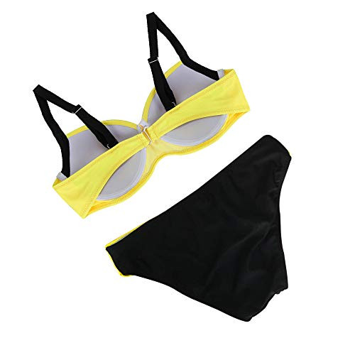 2020 Nuevas Mujeres Empujan Hacia Arriba Los Trajes De Baño De Bikini De Dos Piezas Trajes De Baño Acolchados Trajes Yellow