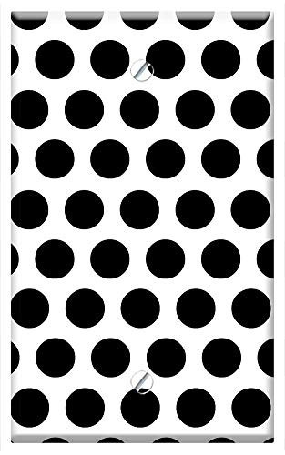 Single-Gang Blank Wall Plate Cover - Dots Circles Pattern Dot Pattern Black And White