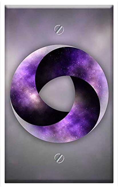 Single-Gang Blank Wall Plate Cover - Circle Space Background Wallpaper Starring