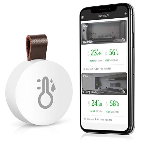 ORIA Mini Bluetooth Humidity Temperature Sensor with Temp Humidity Monitor Data Export and Alert for House