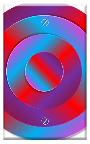 Single-Gang Blank Wall Plate Cover - Vivid 3D Circle Shapes Geometric Gradient Red