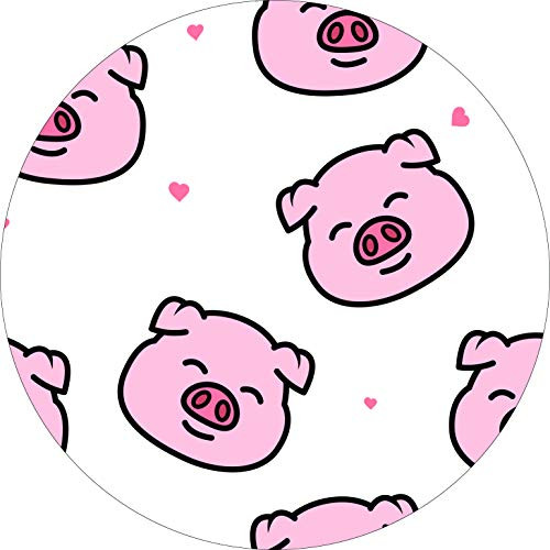 Cute Adorable Kawaii Piggy Pig Design Cartoon Vinyl Sticker -Circle 2 inch Wide-
