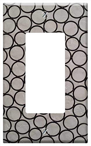 Switch Plate Single Rocker/GFCI - Wire Background Circles Art Fence