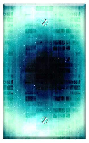 Single-Gang Blank Wall Plate Cover - Circle Abstract Scifi Light Blue Light Blue