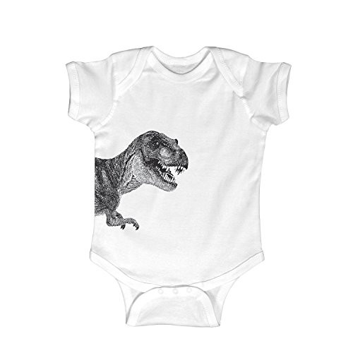 T Rex Side Hit -Infant One Piece-18M White