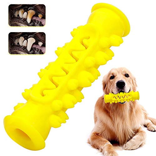 Tough Dog Toys for Aggressive Chewers Large BreedDog Chew Toys Durable Dog ToysNatural Rubber Interactive Dog ToysBig Indestructible Dog ToyMedium Puppy Chew Toys Teething chew Toys -Yellow-