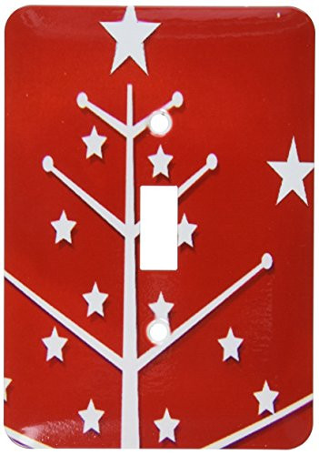 3dRose lsp_7331_1 Xmas Tree White Single Toggle Switch Multicolor