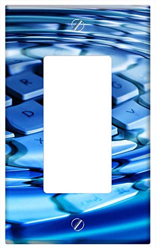Switch Plate Single Rocker/GFCI - Keyboard Letters Rings Circle Wave Waves Circles
