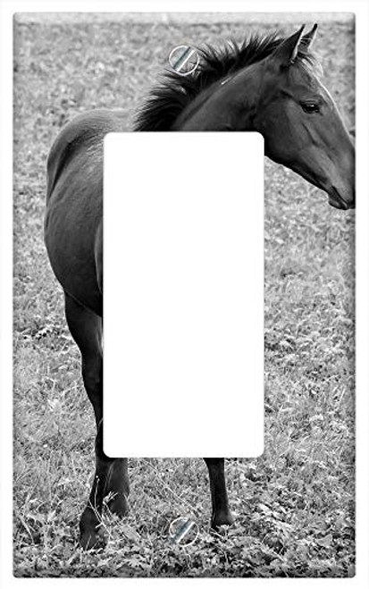 Switch Plate Single Rocker/GFCI - Horse Brown Black White Animal Horse Head Switch Plate Single Rocker/GFCI - Horse Brown Black White Animal Horse Head
