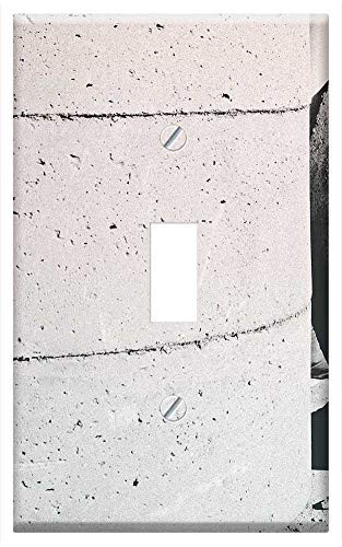 Switch Plate Single Toggle - Material Concrete Circles Rings Cement Rough