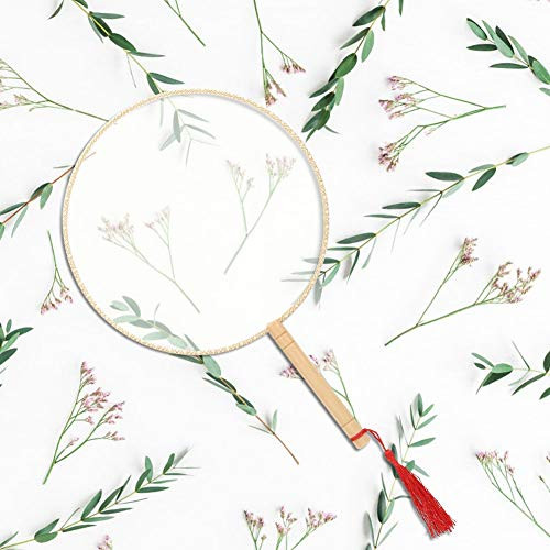 Oumefar Silk Surface Chinese Ancient Court Style Blank Hand Fan Home Decoration Photography Prop for Wedding DIY Craft