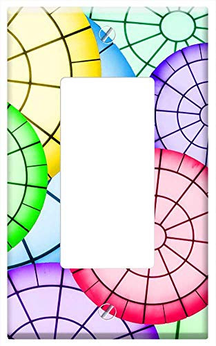 Switch Plate Single Rocker/GFCI - Circles Design Circle Design Circle Background