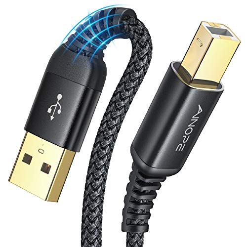 USB Printer Cable 10FT/3Meter USB Printer Cord Never Rupture USB 2.0 Type A Male to B Male Scanner Cord High Speed for HP Canon Dell Epson Lexmark Xerox and More