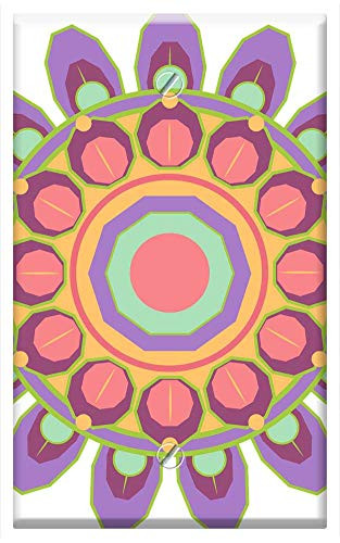 Single-Gang Blank Wall Plate Cover - Mandala Geometric Pattern Shapes Circle 3