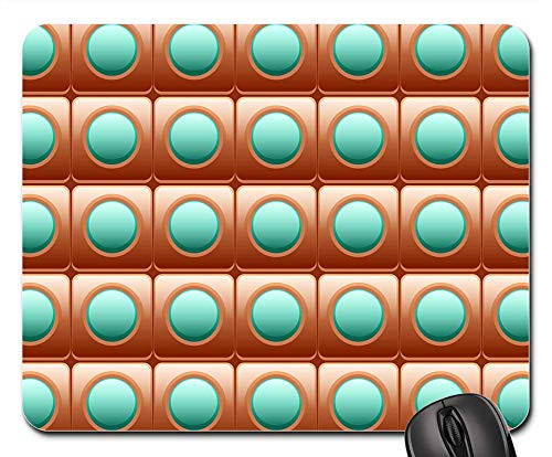 Mouse Pad - Abstract Background Circle Square Copper Turquoise Mouse Pad - Abstract Background Circle Square Copper Turquoise