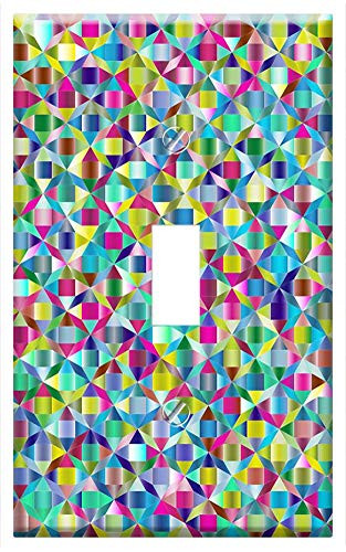 Switch Plate Single Toggle - Abstract Triangles Squares Polygons Geometric