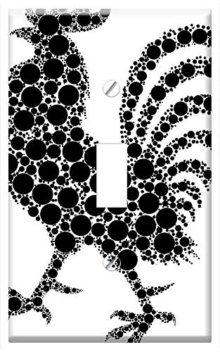 Switch Plate Single Toggle - Rooster Chicken Animal Circles Abstract Geometric