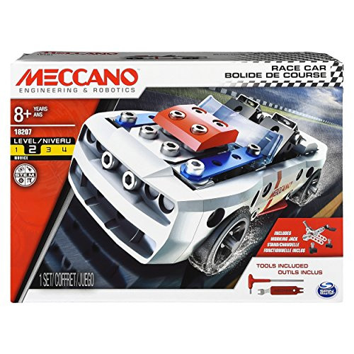 Meccano Erector by, Race Car Model Vehicle Building Kit, for Ages 8 and up, STEM Construction Education Toy