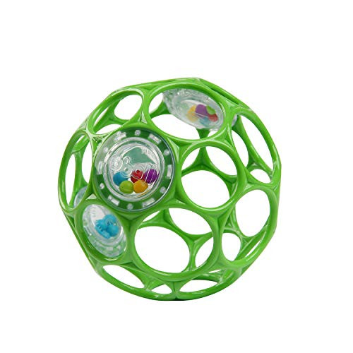 Bright Starts Oball Rattle Easy-Grasp Toy - Green Ages Newborn  Plus