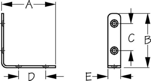 Angle Bracket 90 Deg Ss 1pr/Cd - Seadog Line