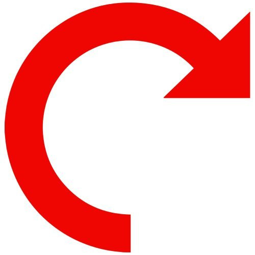 Semi-Circle Reverse Arrow 6 Inch Sticker Graphic - -red Mirrored- 6 Inch Sticker Graphic - Vinyl Car Home Truck Window Laptop