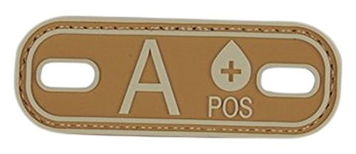 5ive Star Gear Blood Type A Plus Morale Patch Coyote/Tan