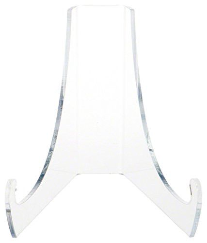 Plymor Brand Clear Acrylic Flat Back Easel With Extra Deep Support Ledges, 6" H x 6.375" W x 7.5" D